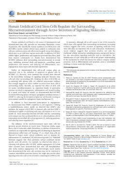 Human Umbilical Cord Stem Cells Regulate the Surrounding