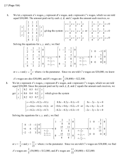 1. We let x represent A`s wages, y represent B`s wages, and z