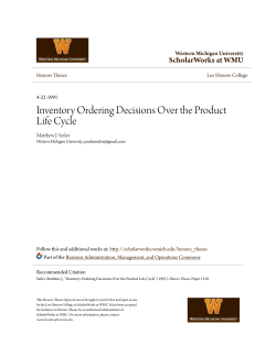Inventory Ordering Decisions Over the Product Life Cycle