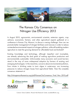 The Kansas City Consensus on Nitrogen Use Efficiency 2013