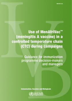 (meningitis A vaccine) in a controlled temperature chain