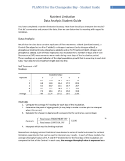 Student Guide - PLANS for the Bay