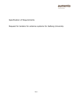Specification of Requirements Request for tenders for antenna