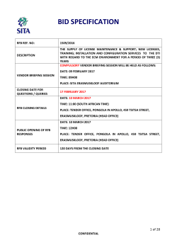 Bid Specification Template