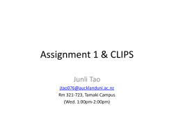 CLIPS and Assignment 1