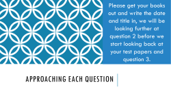 Question 2-4 with examplars copied onto slides