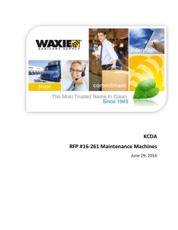 KCDA RFP #16-261 Maintenance Machines