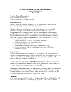 AP Environmental Science (APES) Syllabus