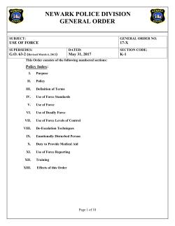 NEWARK POLICE DIVISION GENERAL ORDER