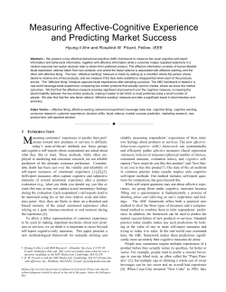 Measuring Affective-Cognitive Experience and Predicting Market
