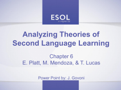 Analyzing Theories of Second Language Acquisition