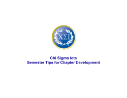 Chi Sigma Iota Semester Tips for Chapter Development