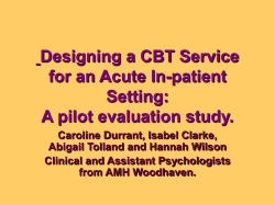 The Challenge of a psychological therapies service