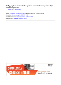 The S2 &larr; S0 laser photoexcitation spectrum and excited state