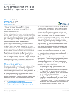 Long-term care first principles modeling: Lapse assumptions