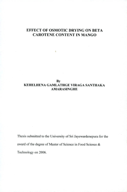 EFFECT OF OSMOTIC DRYING ON BETA CAROTENE CONTENT