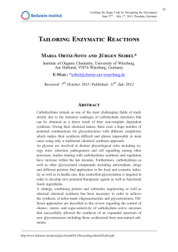 Tailoring Enzymatic Reactions - Beilstein