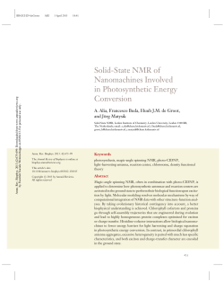 Solid-State NMR of Nanomachines Involved in Photosynthetic