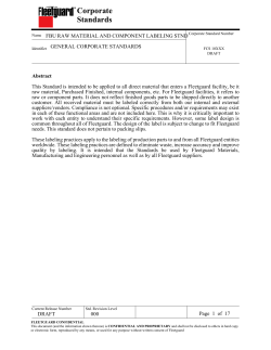 FBU Raw Material and Component Labeling Standards