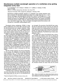 Simultaneous multiple wavelength operation of a