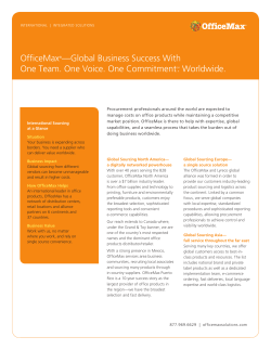 OfficeMax&reg;&mdash;global Business success With One Team. One Voice