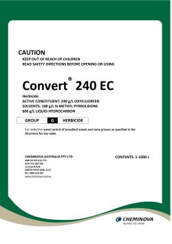 Convert 240 EC - Cheminova Australia