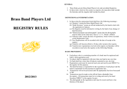 Brass Band Players Ltd REGISTRY RULES