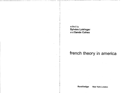 french theory in america - Center for Science and Innovation Studies