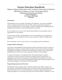 Science Education Handbook 15-16