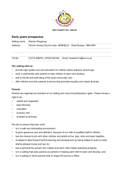 Learning through play - The Warren Playgroup