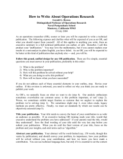 How to Write About Operations Research