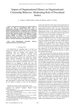 Impact of Organizational Silence on Organizational Citizenship