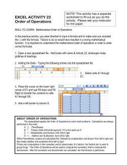 EXCEL ACTIVITY 22