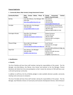 1 | Page Proposal Application 1. Community Name, Main Contact