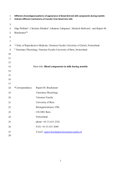 Different chronological patterns of appearance of blood derived milk
