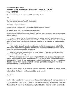 Supreme Court of Canada Township of East Hawkesbury v