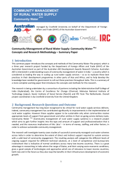 community management of rural water supply
