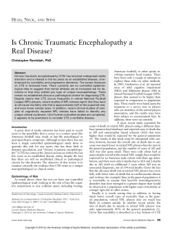 Is Chronic Traumatic Encephalopathy a Real Disease?