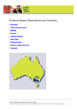 Evidence Based Observations and Coaching