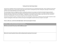 section 1 - short-term training/education goals
