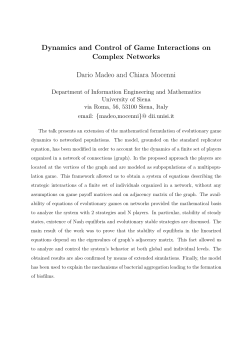Dynamics and Control of Game Interactions on Complex Networks