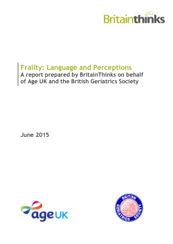 Frailty: Language and Perceptions