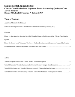 Climate Classification is an Important Factor in Assessing Quality