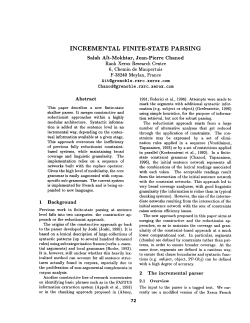 incremental finite-state parsing - Association for Computational