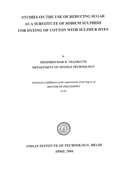 studies on the use of reducing sugar as a