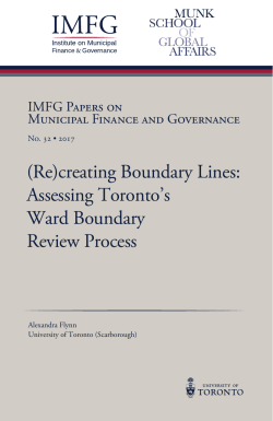 (Re)creating Boundary Lines: Assessing Toronto`s Ward Boundary