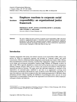 Employee Reactions to Corporate Social Responsibility: An