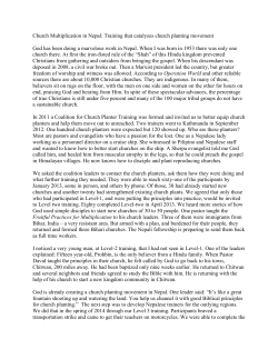 Case Study - Global Church Planting