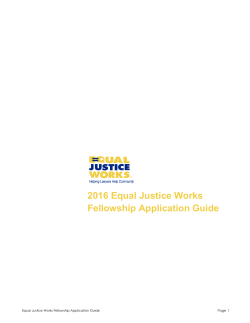 2016 Equal Justice Works Fellowship Application Guide
