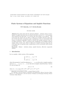 Finite Systems of Equations and Implicit Functions